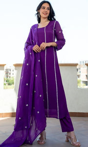 Nargis Purple Suit Set