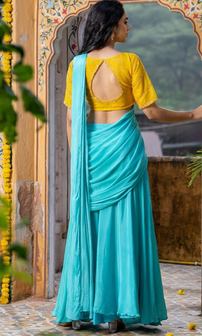 Skyora Pre Drapped Saree
