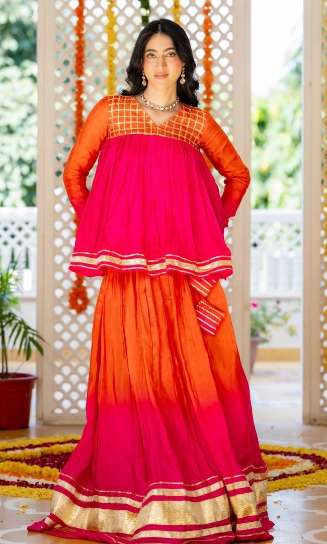 Rose Saffron Skirt Set