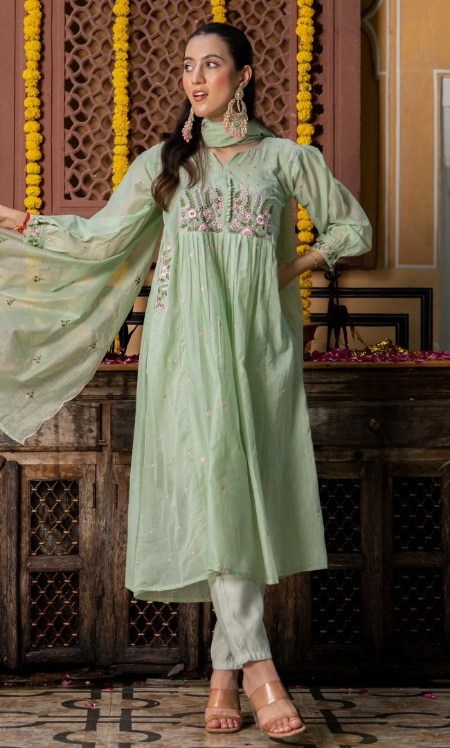 Hivara Green Suit Set