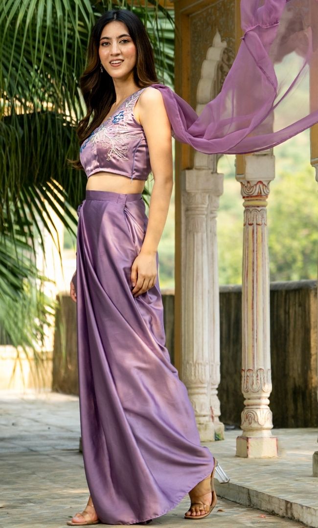 Sparkle Purple Skirt Set
