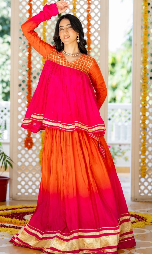 Rose Saffron Skirt Set