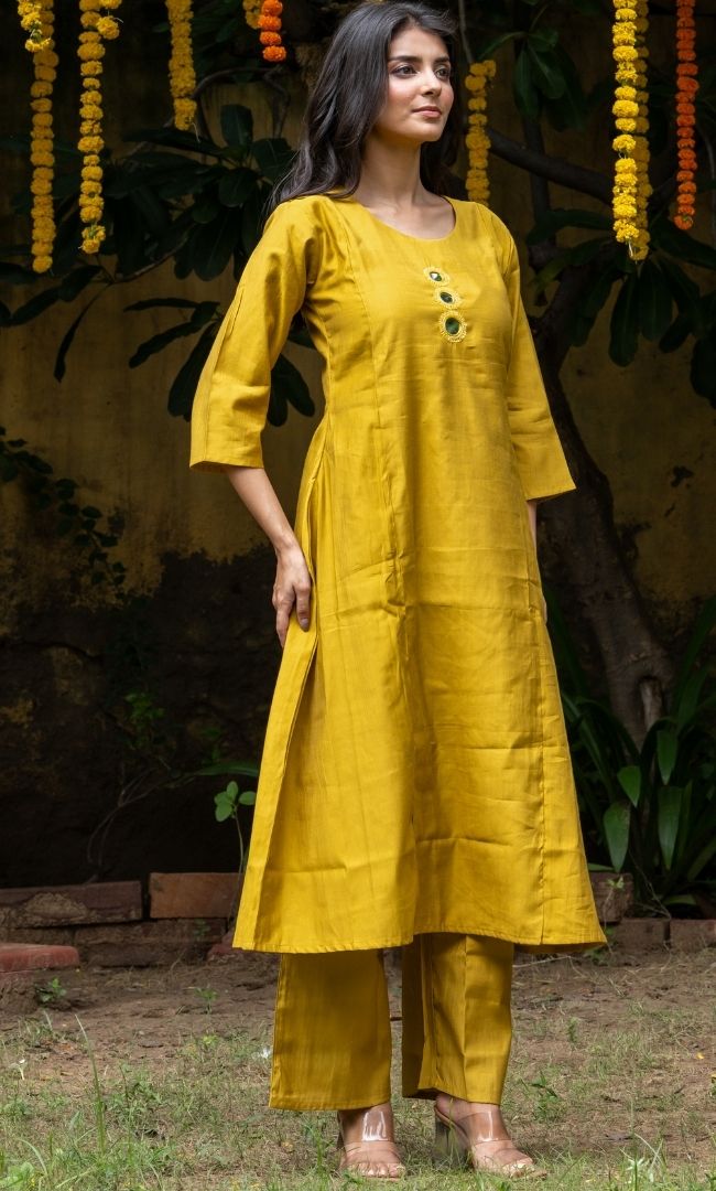 Mirge Mustard Kurta Set
