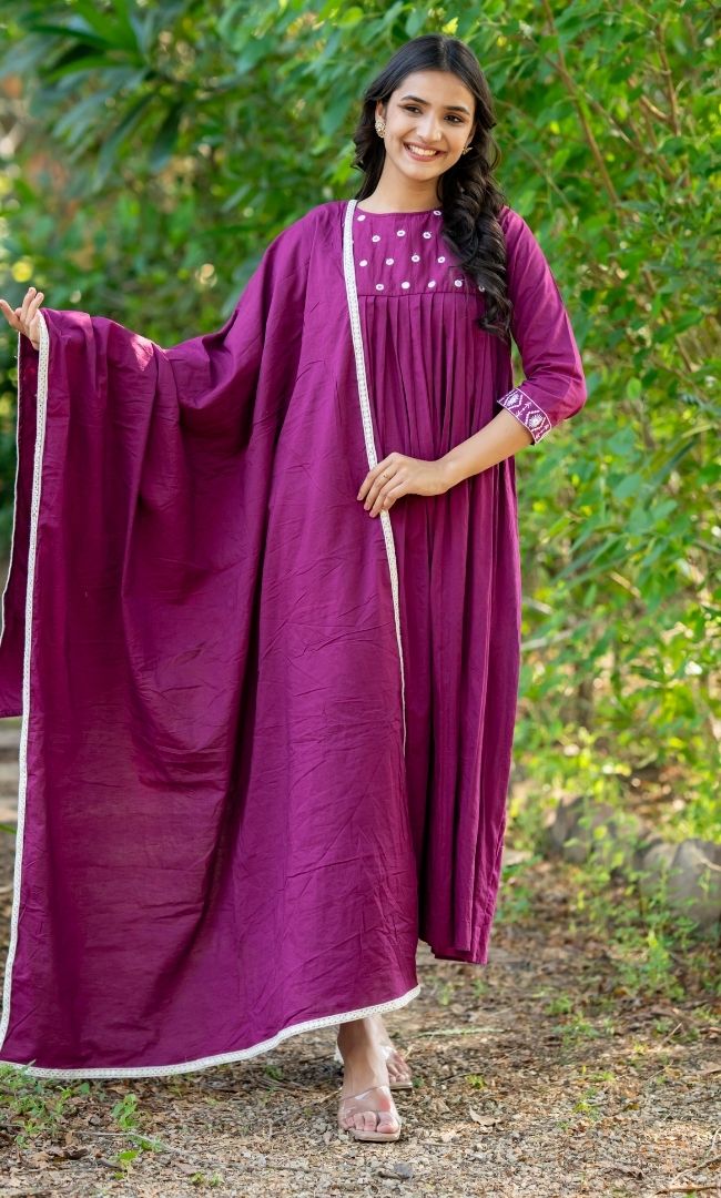 Rang Noor Cotton Anarkali Set