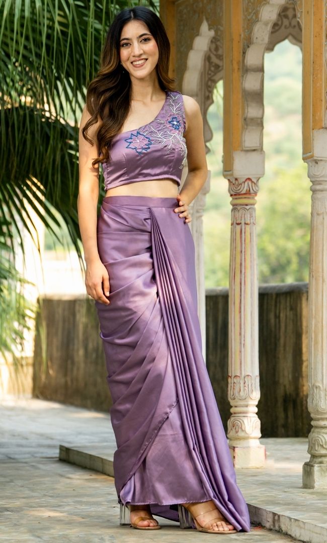 Sparkle Purple Skirt Set