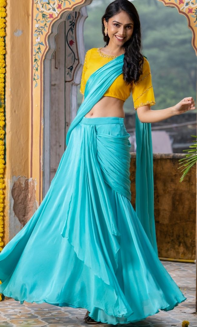 Skyora Pre Drapped Saree