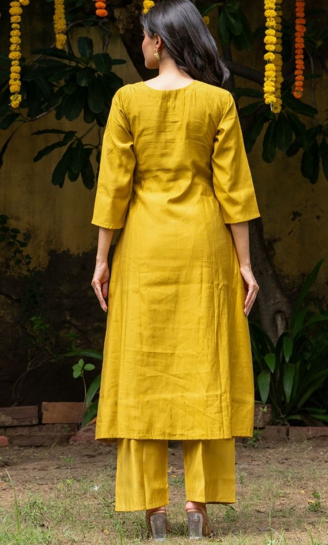 Mirge Mustard Kurta Set