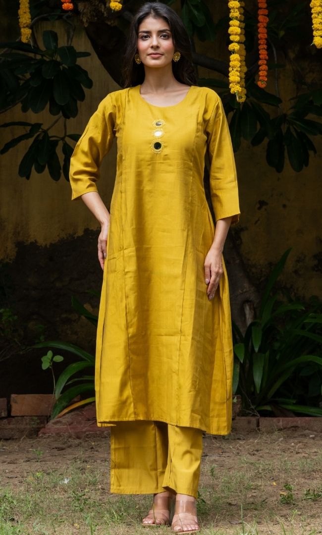 Mirge Mustard Kurta Set