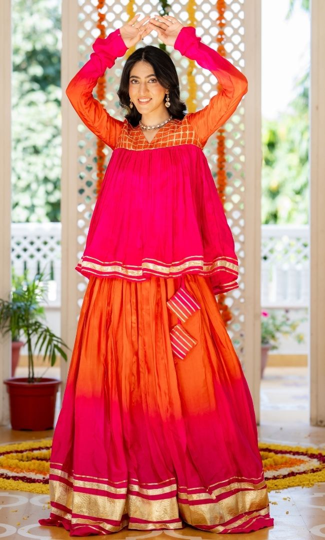 Rose Saffron Skirt Set