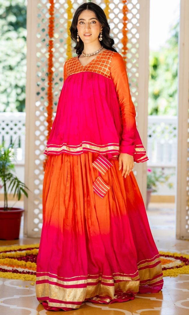 Rose Saffron Skirt Set