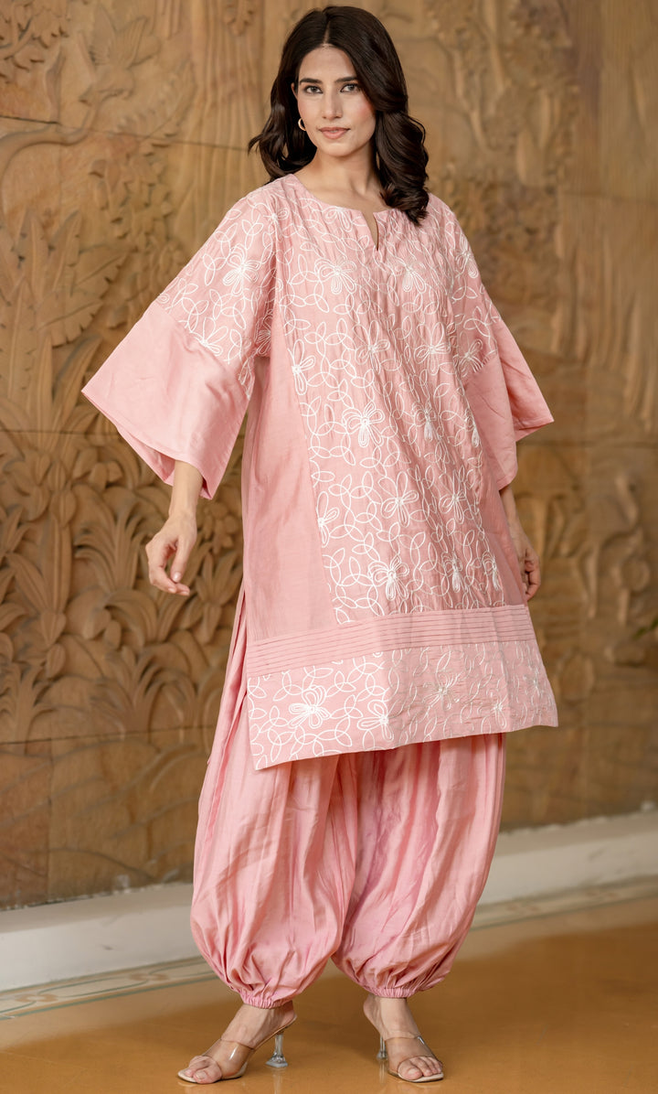 Rosy Dove Embroidered Kurta Co-ord Set