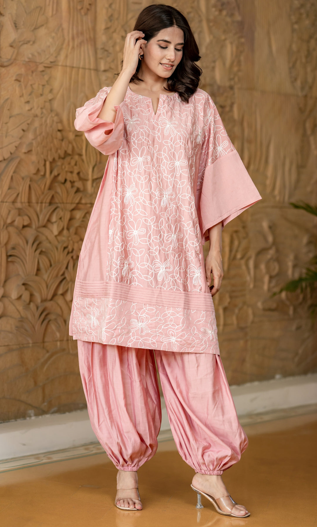 Rosy Dove Embroidered Kurta Co-ord Set