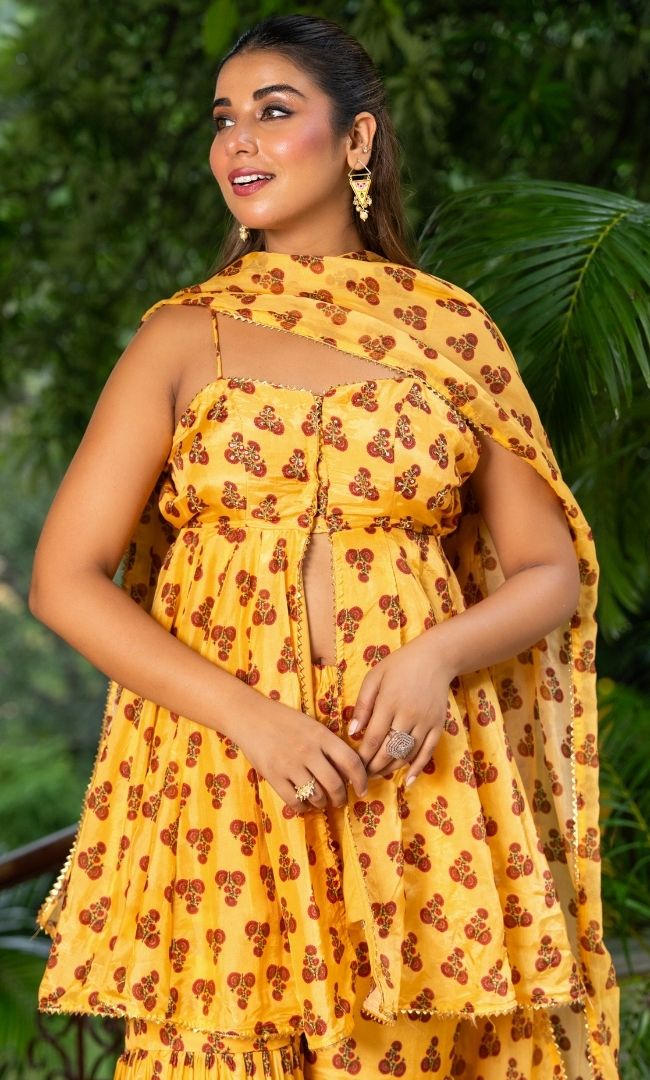 Sakhi Yellow Sharara Set