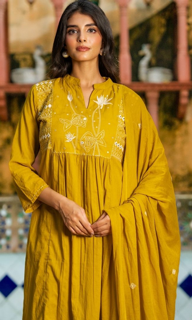 Kanak Mustard Suit Set