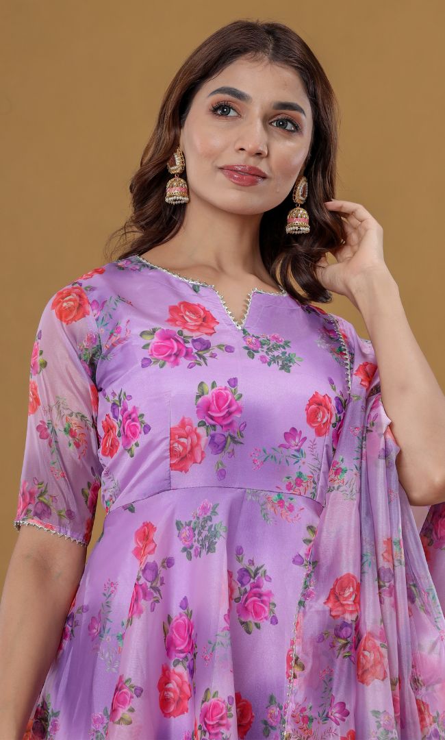 Iris Floral Anarkali Set