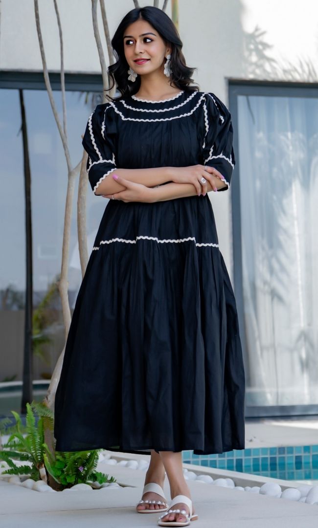 Soot Black Lacious Dress