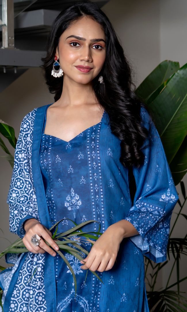 Indigo Blossom Suit Set