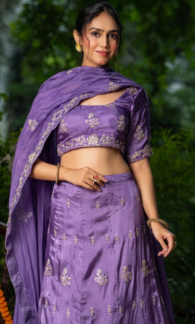 Aesthetic Purple Lehenga Set