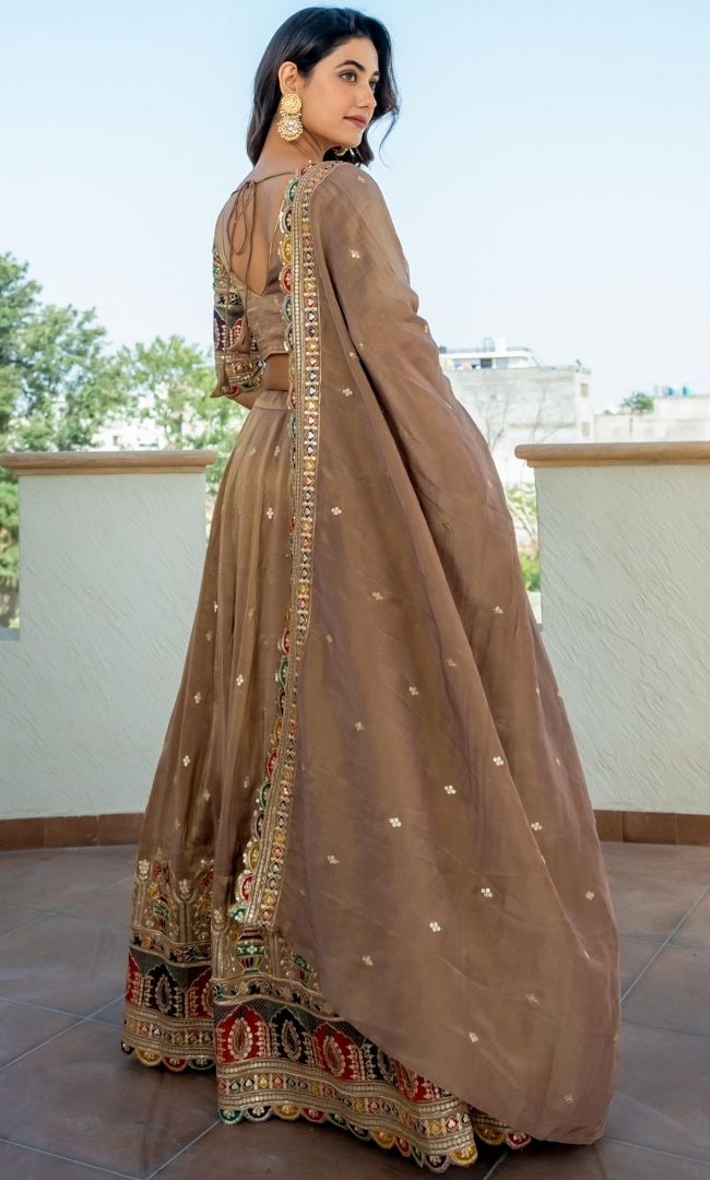 Jodha Beige Lehenga Set