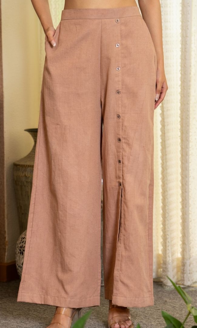 Earthy Flare Slit Pants