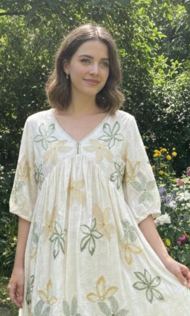 Ivory Garden Cotton Dress