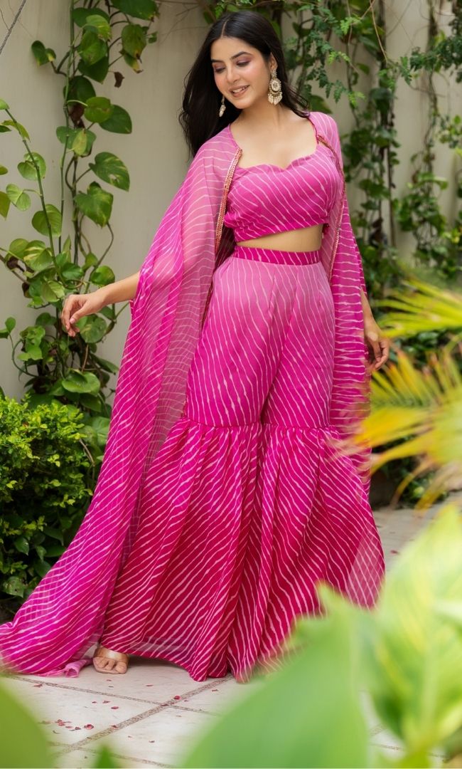 Gulabi Leheriya Cpae Set
