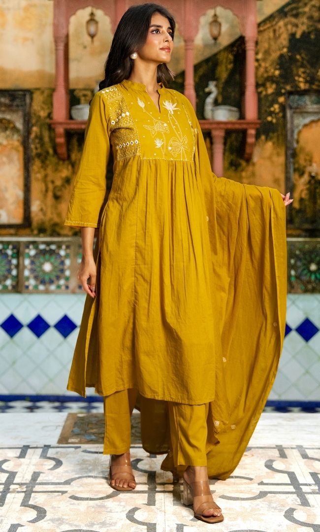 Kanak Mustard Suit Set