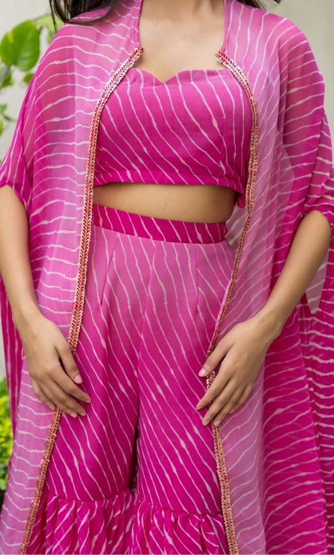 Gulabi Leheriya Cpae Set