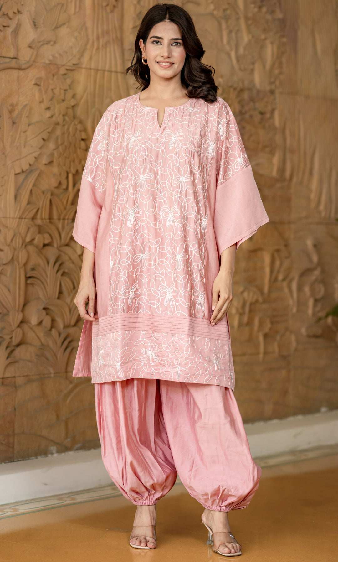 Rosy Dove Embroidered Kurta Co-ord Set