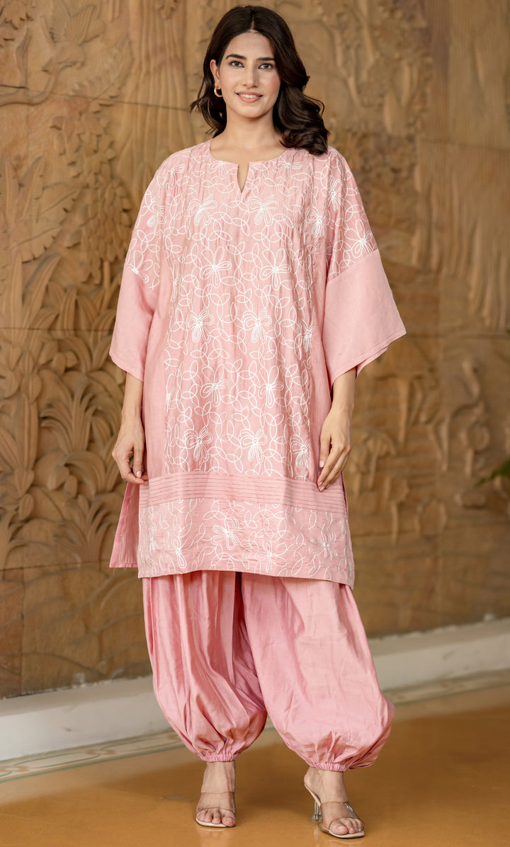 Rosy Dove Embroidered Kurta Co-ord Set
