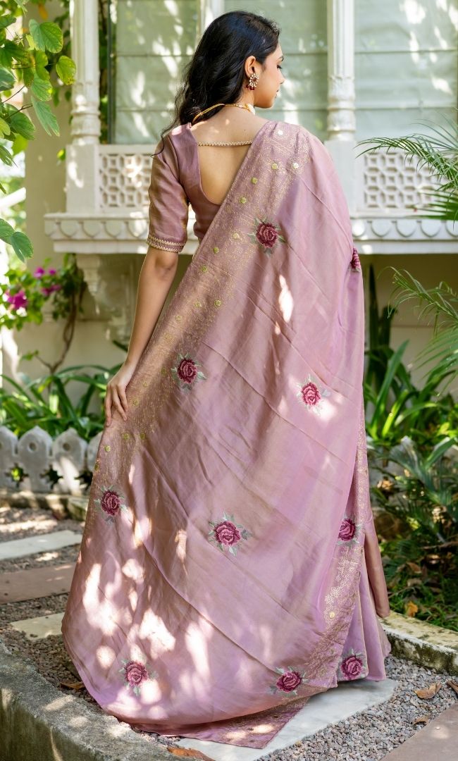 Rose Mist Tissue Lehenga Set