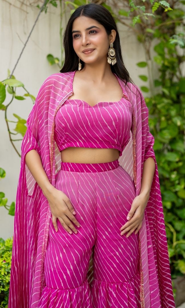 Gulabi Leheriya Cpae Set