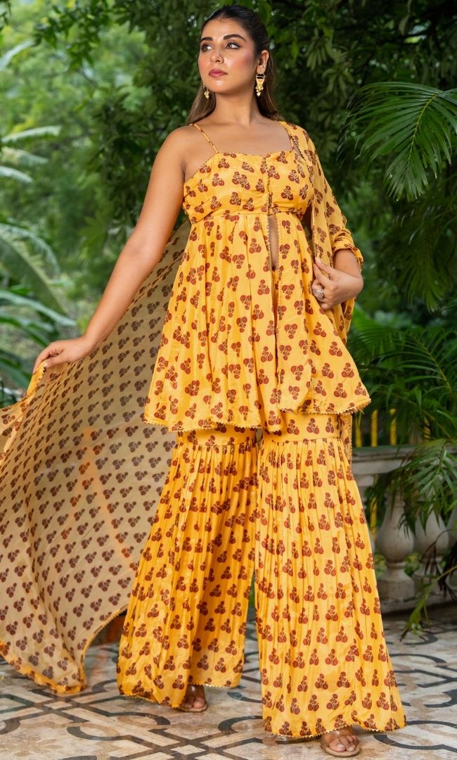 Sakhi Yellow Sharara Set
