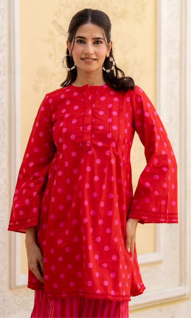 Ragini Red Polka Co-ord Set