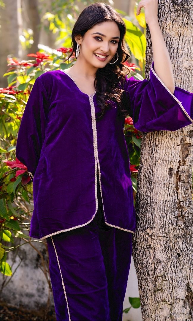 Purple Velveteen Twin Set