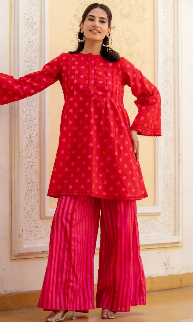 Ragini Red Polka Co-ord Set