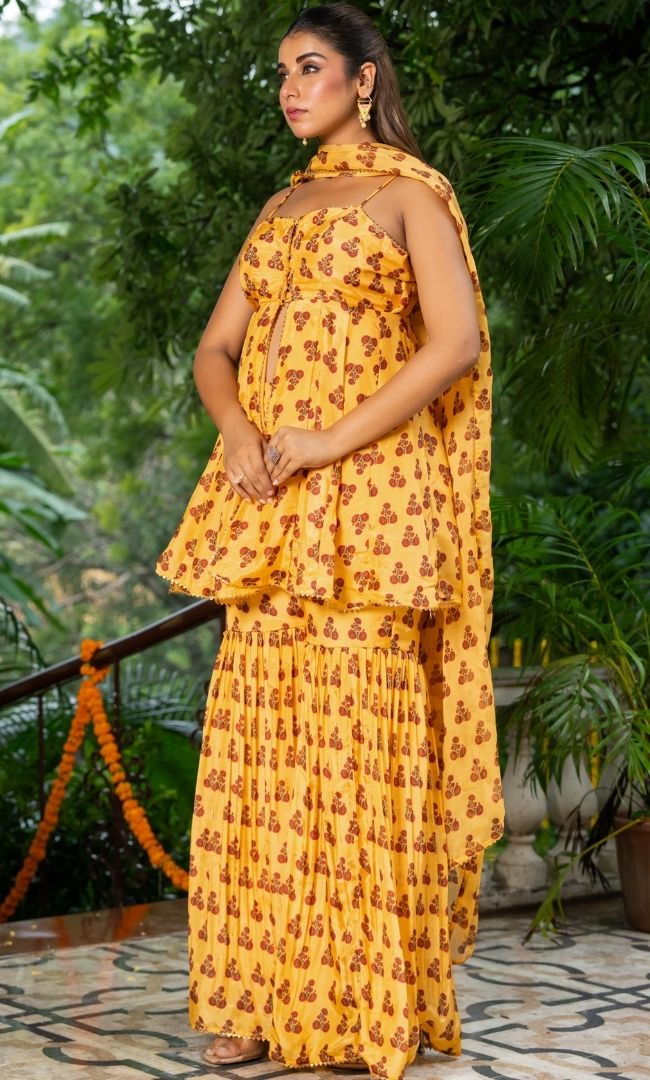 Sakhi Yellow Sharara Set