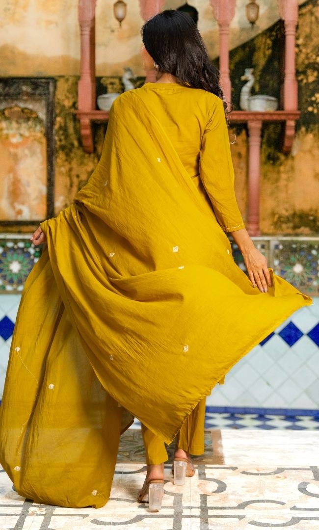 Kanak Mustard Suit Set