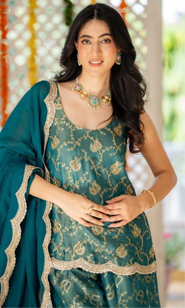 Mishka Firoza Brocade Suit Set