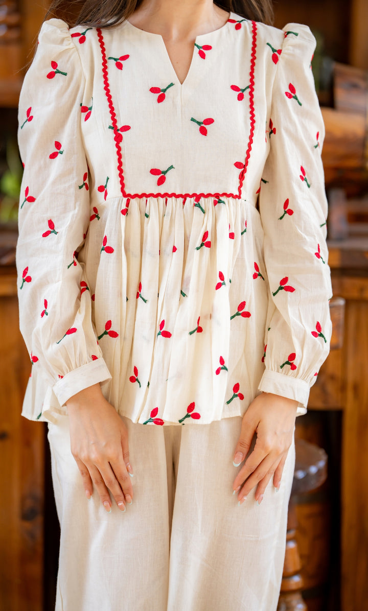 Safaa Cotton Embroidered Co-ord Set