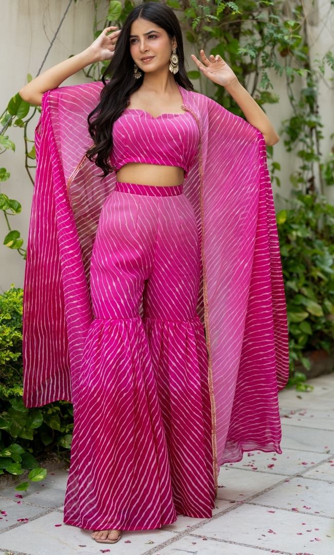 Gulabi Leheriya Cpae Set
