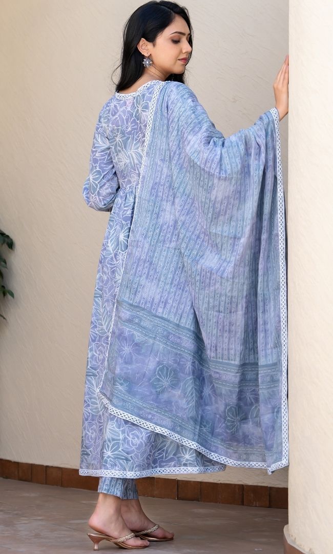 Misty Printed Cotton Suit Set