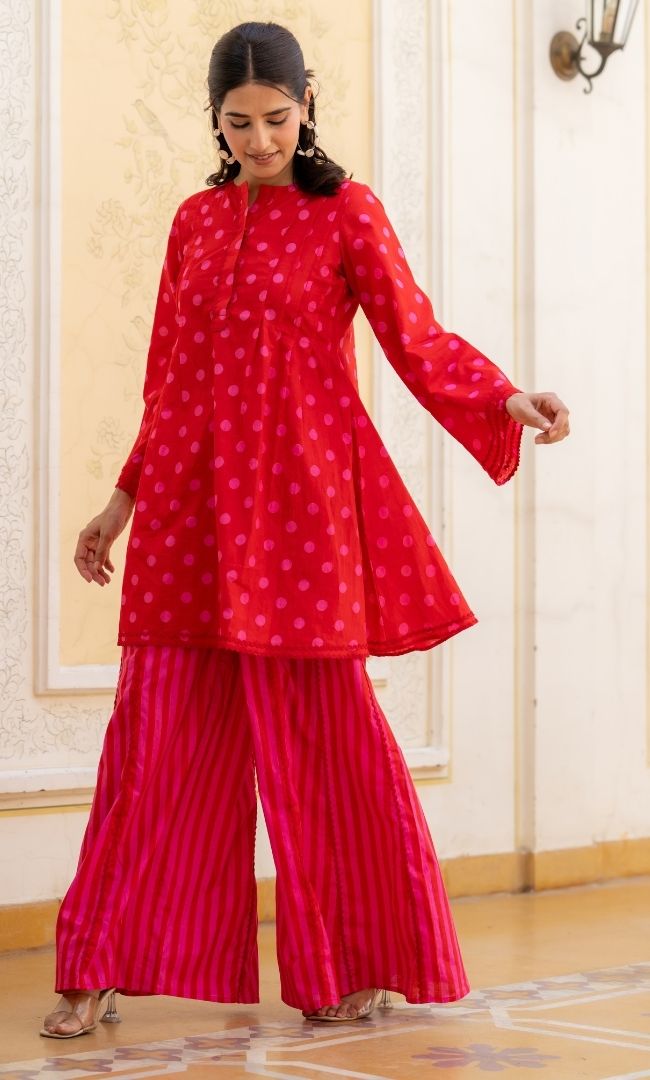 Ragini Red Polka Co-ord Set