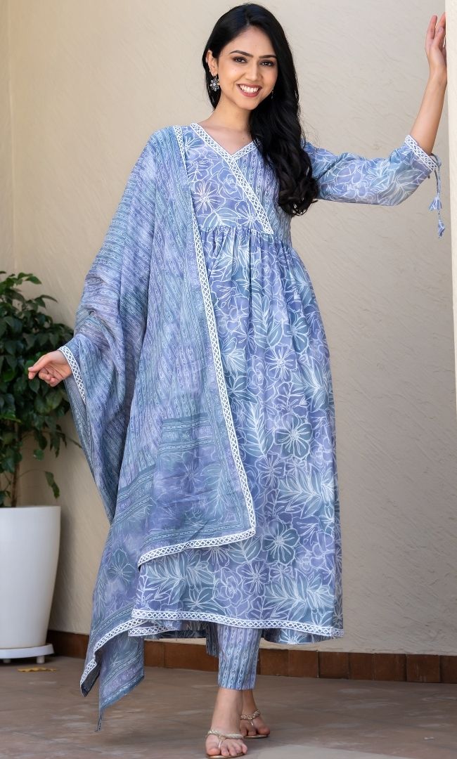 Misty Printed Cotton Suit Set