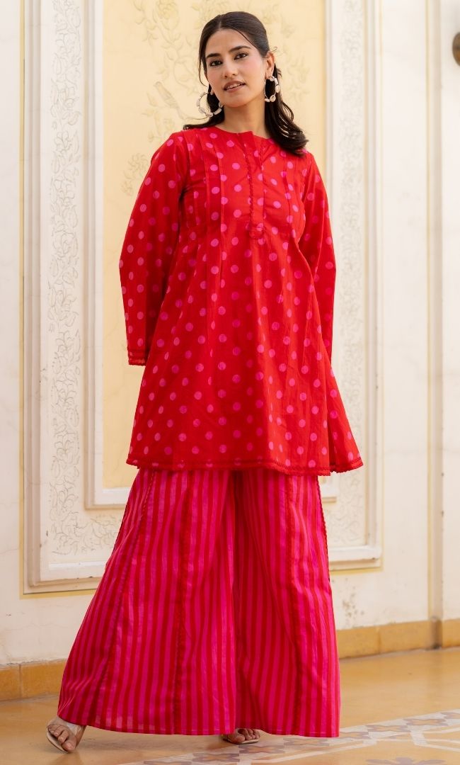 Ragini Red Polka Co-ord Set