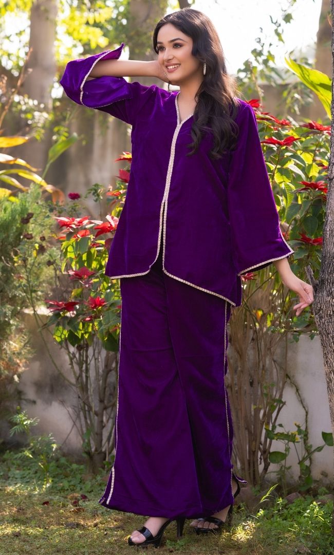 Purple Velveteen Twin Set