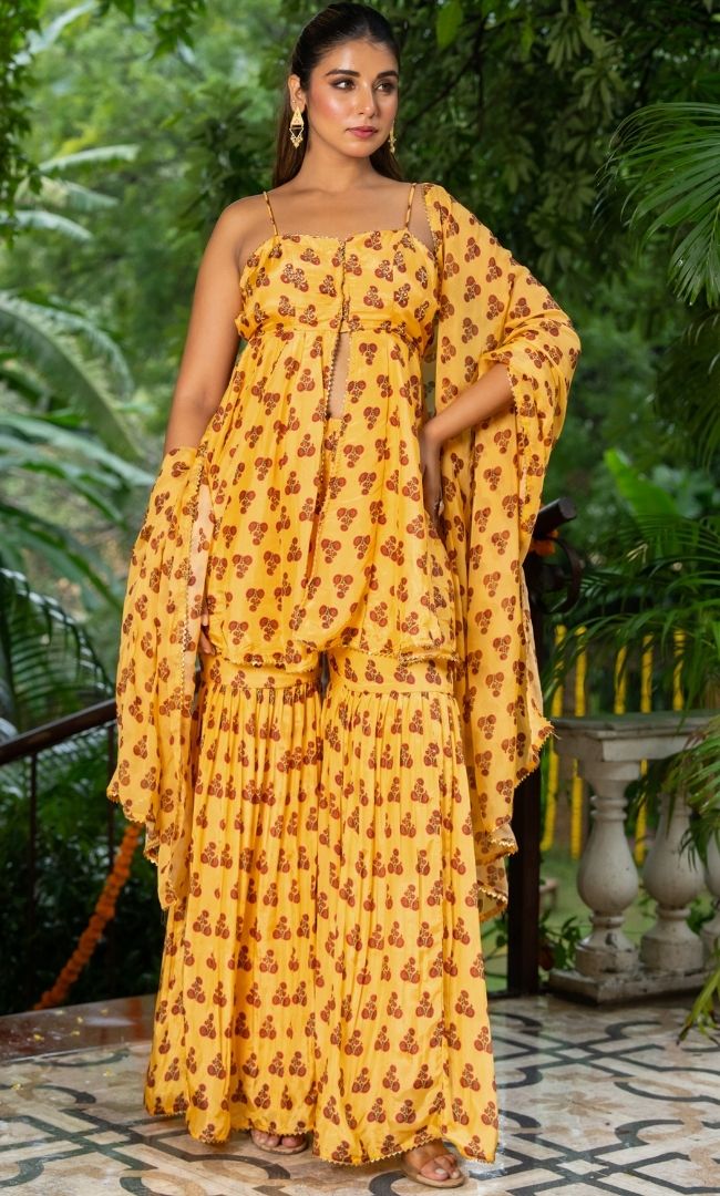 Sakhi Yellow Sharara Set