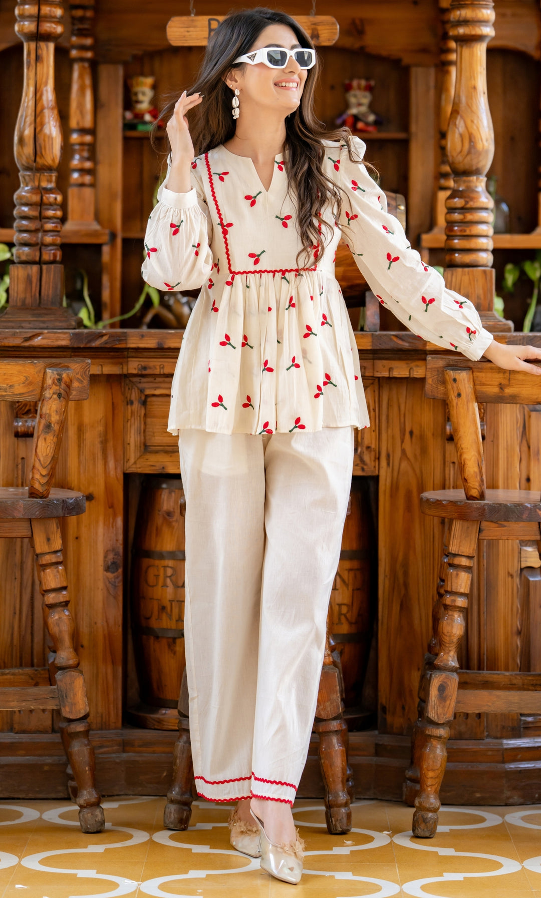 Safaa Cotton Embroidered Co-ord Set
