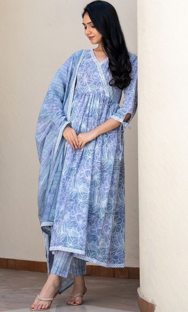 Misty Printed Cotton Suit Set