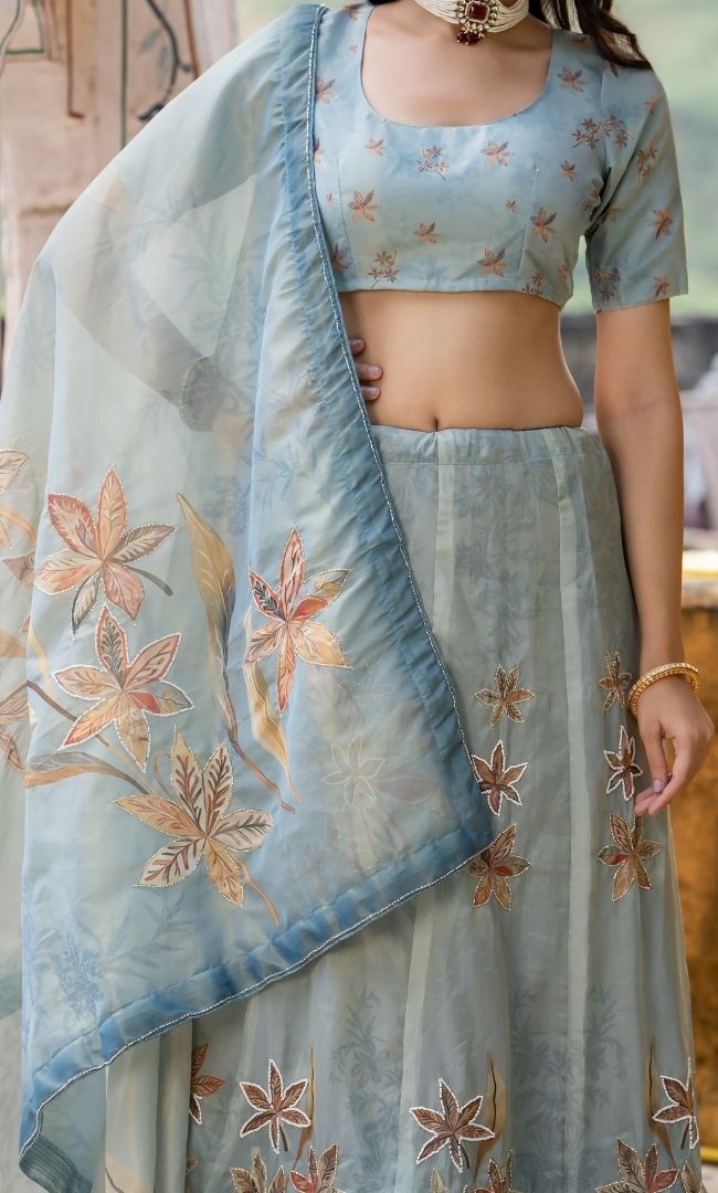 Serence Blue Lehenga Set
